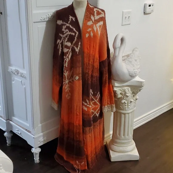 FREE PEOPLE Nordic FLURRY Fair Isle Maxi Duster Cardigan Sweater - Picture 4 of 5